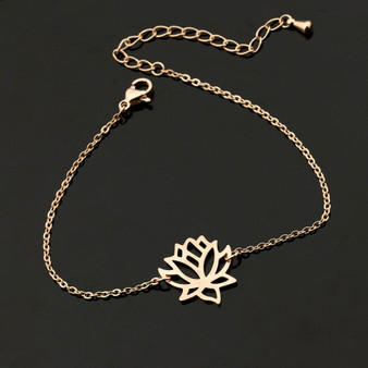 Minimalist Lotus Flower Bracelet
