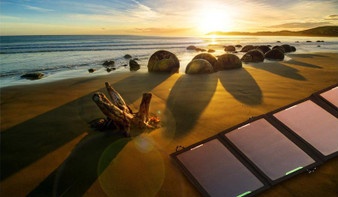 Get Energy From Sunlight with Fordable Dual USB 4-Panel Solar Power Bank & Charger