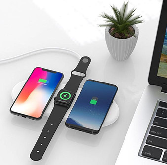 Faster-than-ever 3-in-1 Wireless Charging Station for Apple Watch & Qi-enabled Phones