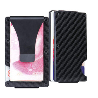 Minimalist Carbon Fiber Wallet and Clip with RFID Blocking