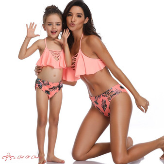 Swimsuit Mom Daughter Mamas Bandage Swimwear Mae E Filha Mommy And Me Clothes