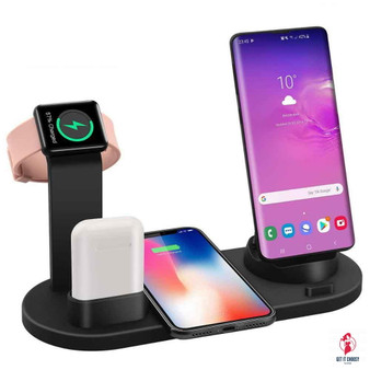 4 in 1 Wireless Charging Dock Station 10W Qi Fast Charger Stand Holder