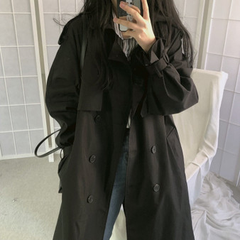 Chic Trench Coat Casual Long Outerwear Loose Overcoat