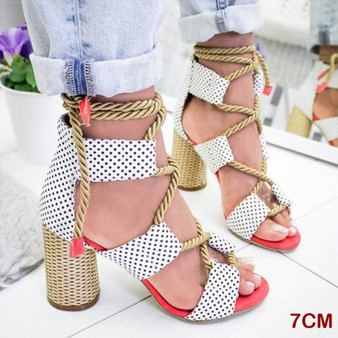 Lace Up Peep Toe Chaussures. Gladiator Sandals