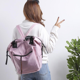 Fashion Nylon Waterproof Backpack Casual Solid Color Travel