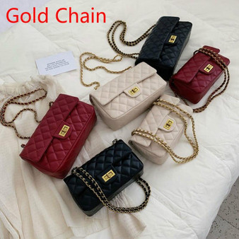 Fashion Casual Plaid Chain Shoulder Messenger Bag