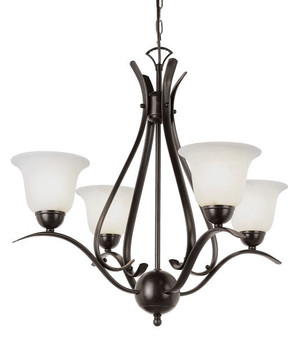 ES Ribbon Branched Mini Chandelier In Bronze