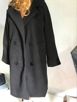 Woolen coat Warm Long Sleeve Turn-down Collar Outwear Jacket