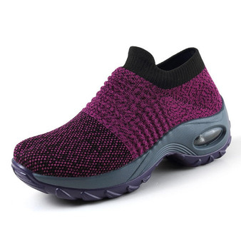 Sneakers Shoes Flat Slip on Platform Breathable Mesh Sock