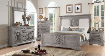Acme 27084CK Artesia Natural Wood Finish 4 Piece California King Bedroom Set