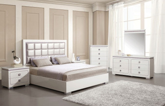 Acme 20247EK Valentina Pearl PU Leather 4 Piece Eastern King Bedroom Set