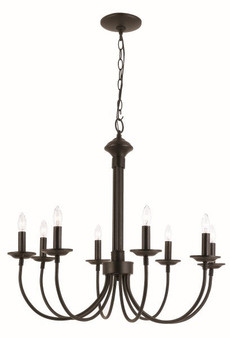 Colonial Candles 8 Light Chandelier In Black