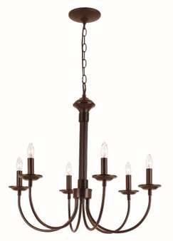 Colonial Candles 6 Light Chandelier In Bronze