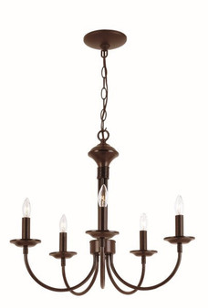 Colonial Candles 5 Light Chandelier In Bronze
