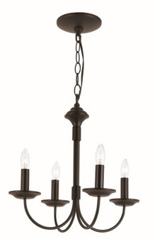 Colonial Candles 4 Light Chandelier In Black