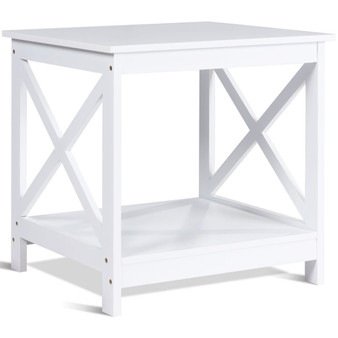 X-Design Display Accent Sofa Side Nightstand Table-White
