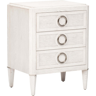 Domaine Blanc Three Drawer Nightstand