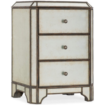 Arabella Mirrored Three Drawer Nightstand