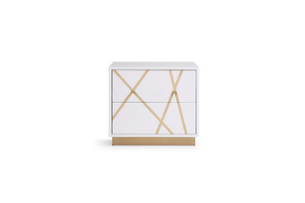 Modrest Nixa Modern White & Gold Nightstand