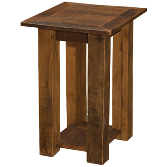 Barnwood Open Nightstand with Shelf