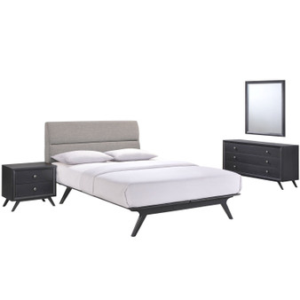 Addison 4 Piece Queen Bedroom Set in Black Gray