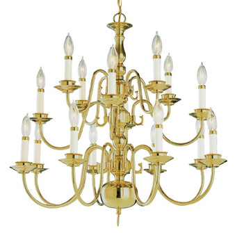 Williamsburg 16 Light Chandelier - Brass