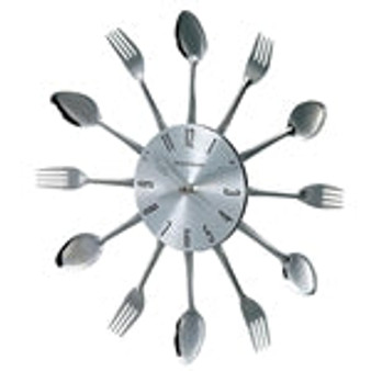 Real Spoon and Fork Starburst Wall Clock