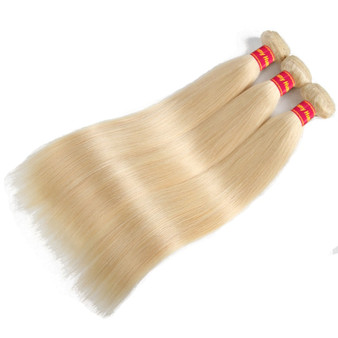 Blonde Hair  Straight Human Hair Remy Brazilian Hair Weave