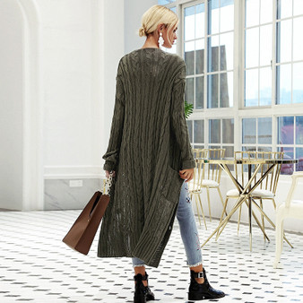 V neck knitting long cardigan Casual autumn winter sweater women cardigan girl Softly pockets sweater cardigans 2018