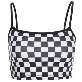 Checkered racing crop top