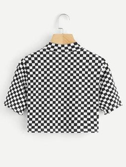 Checkered royalty sporty crop top