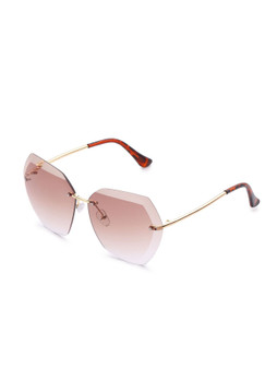 Rimless oversize fashion sunglasses