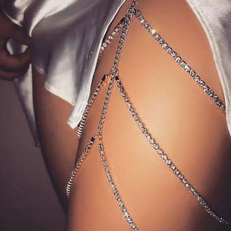 Sexy rhinestone leg body chain jewelry