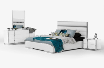 Modern White Eastern King Bedroom Set