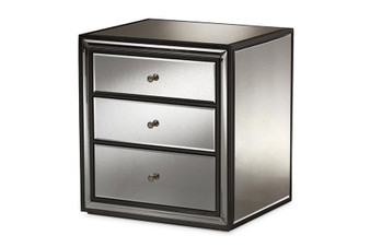 Baxton Studio Avatar Art Deco Style 3-Drawer Mirrored Nightstand  (Set of 2)