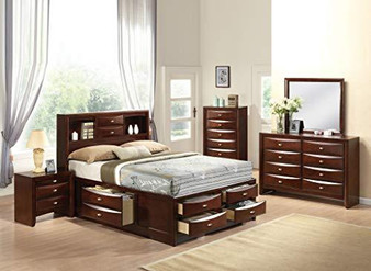 acme Furniture 21600Q Ireland Bed with Storage, Queen, Espresso