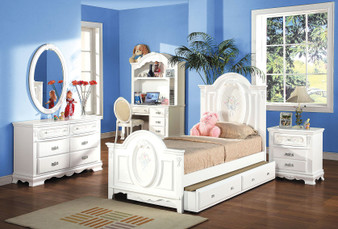 Acme Flora White Twin Panel Bedroom Set