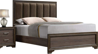 Acme Cyrille Walnut Finish Queen Panel Bed