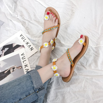 Flat Fashion Flowers Boho Sandals