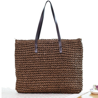 Bohemia Knitted Straw Handbag Tote Bag