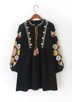 embroidery cotton tassel bohemian blouses