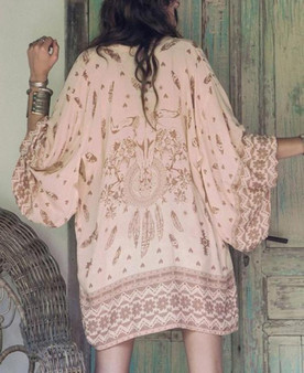 Sexy Boho Floral Printed  Kimono Tops