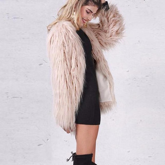 Fluffy Faux Fur Coat