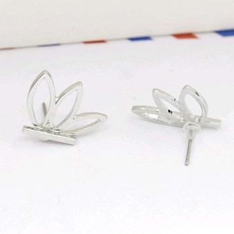 Hollow Out Leaf Flower Stud Earrings