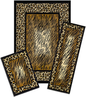 Capri 3 Piece Rug Set - Leopard Skin