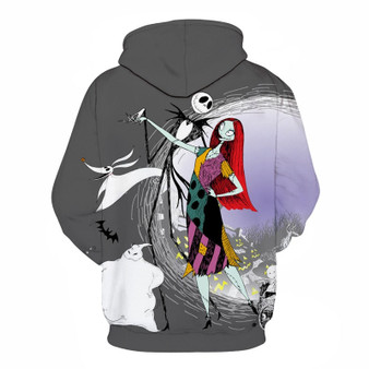 The Nightmare Before Christmas Jack And Sally Skellington All Over Hoodie PF145