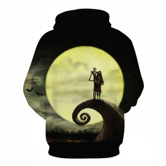 The Nightmare Before Christmas Jack And Sally Skellington All Over Hoodie PF139