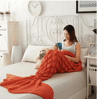 Knitted Mermaid Tail Blanket Adult/Child/Baby Mermaid Blanket Knit Cashmere-Like TV Sofa Blanket Sleeping bag