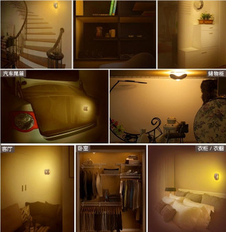 Leadleds LED Night Light Battery powered Bright Motion Sensor LED Wall Sconce Hallway Closet Lamp