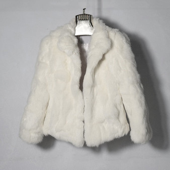 2020 High Quality Real Fur Coat Fashion Genuine Rabbit Fur Overcoats Elegant Women Winter Outwear Stand Collar Rabbit Fur Jacket